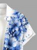 Flowers Paint Splatter Print Buttons Pocket Hawaii Shirt For Men -  