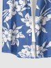 Flowers Leaf Print Buttons Pocket Hawaii Shirt For Men -  