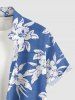 Flowers Leaf Print Buttons Pocket Hawaii Shirt For Men -  