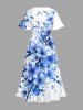 Flowers Paint Splatter Print Matching Hawaii Beach Outfit For Couples -  
