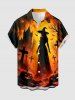 Halloween Pumpkin Castle Bat Cross Witches Print Matching Outfit For Couples -  