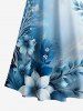 Flower Leaf Branch Ombre Print Matching Hawaii Beach Outfit For Couples -  