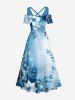 Flower Leaf Branch Ombre Print Matching Hawaii Beach Outfit For Couples -  