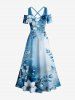 Flower Leaf Branch Ombre Print Matching Hawaii Beach Outfit For Couples -  