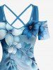 Flower Leaf Branch Ombre Print Matching Hawaii Beach Outfit For Couples -  