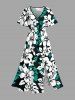 Hibiscus Flower Leaf Print Matching Hawaii Beach Outfit For Couples -  