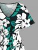 Hibiscus Flower Leaf Print Matching Hawaii Beach Outfit For Couples -  