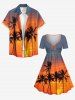 Coconut Tree Sun Ombre Print Matching Hawaii Beach Outfit For Couples -  