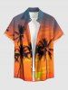 Coconut Tree Sun Ombre Print Matching Hawaii Beach Outfit For Couples -  