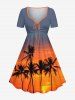 Coconut Tree Sun Ombre Print Matching Hawaii Beach Outfit For Couples -  