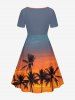 Coconut Tree Sun Ombre Print Matching Hawaii Beach Outfit For Couples -  