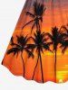 Coconut Tree Sun Ombre Print Matching Hawaii Beach Outfit For Couples -  