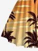 Coconut Tree Ombre Sky Print Matching Hawaii Beach Outfit For Couples -  