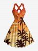 Coconut Tree Ombre Sky Print Matching Hawaii Beach Outfit For Couples -  