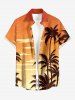 Coconut Tree Ombre Sky Print Matching Hawaii Beach Outfit For Couples -  