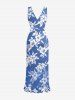 Flowers Leaf Print Matching Hawaii Beach Outfit For Couples -  