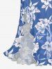 Flowers Leaf Print Matching Hawaii Beach Outfit For Couples -  