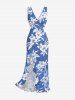 Flowers Leaf Print Matching Hawaii Beach Outfit For Couples -  