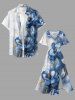 Flower Ink Painting Print Matching Hawaii Beach Outfit For Couples -  