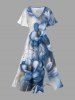 Flower Ink Painting Print Matching Hawaii Beach Outfit For Couples -  