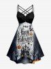 Halloween Pumpkin Ghost Spider Bat Castle Print Matching Outfit For Couples -  