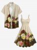 Flowers Colorblock Print Hawaii Tank Dress(Adjustable Shoulder Strap) -  