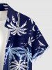 Coconut Tree Mountain Print Hawaii Button Pocket Shirt For Men -  