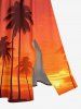 Coconut Tree Ombre Dusk Print Hawaii Split Pocket A Line Midi Dress -  