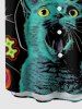 Cat Planet UFO Print Button Pocket Shirt For Men -  