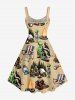 Alien Glorilla Boots Chair Fire Flame Latern Print Hawaii Tank Dress(Adjustable Shoulder Strap) -  