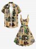 Alien Glorilla Boots Chair Fire Flame Latern Print Hawaii Tank Dress(Adjustable Shoulder Strap) -  