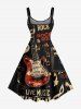 Rock Guitar Stereo Print Hawaii Tank Dress(Adjustable Shoulder Strap) -  
