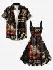 Rock Guitar Stereo Print Hawaii Tank Dress(Adjustable Shoulder Strap) -  