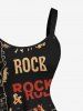 Rock Guitar Stereo Print Hawaii Tank Dress(Adjustable Shoulder Strap) -  