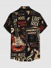 Rock Guitar Stereo Print Buttons Pocket Hawaii Shirt For Men -  