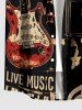 Rock Guitar Stereo Print Buttons Pocket Hawaii Shirt For Men -  