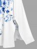 Flowers Skull Colorblock Print Split Hawaii Midi Dress -  