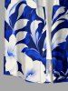 Flowers Leaf Print Buttons Pocket Hawaii Shirt For Men -  