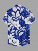 Flowers Leaf Print Buttons Pocket Hawaii Shirt For Men -  