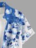 Flowers Skull Colorblock Print Buttons Pocket Hawaii Shirt For Men -  