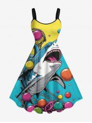 Shark Ocean Ball Sea Print Hawaii A Line Dress -  