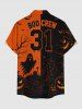 Halloween Pumpkin Bat Castle Tree Colorblock Print Matching Outfit For Couples -  