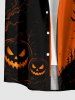 Halloween Pumpkin Bat Castle Tree Colorblock Print Matching Outfit For Couples -  