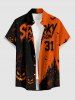 Halloween Pumpkin Bat Castle Tree Colorblock Print Matching Outfit For Couples -  