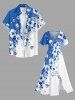 Flowers Skull Colorblock Print Matching Hawaii Beach Outfit For Couples -  