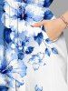 Flowers Skull Colorblock Print Matching Hawaii Beach Outfit For Couples -  