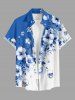 Flowers Skull Colorblock Print Matching Hawaii Beach Outfit For Couples -  