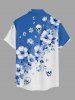 Flowers Skull Colorblock Print Matching Hawaii Beach Outfit For Couples -  