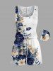 Matching Hawaii Shirt and Romper Beach Outfit Leaf Flower Branch Print For Couples -  