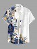 Matching Hawaii Shirt and Romper Beach Outfit Leaf Flower Branch Print For Couples -  